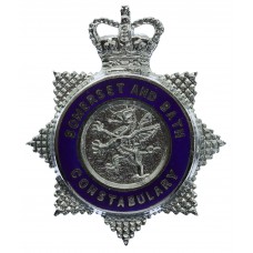 Somerset and Bath Constabulary Senior Officer's Enamelled Cap Badge - Queen's Crown