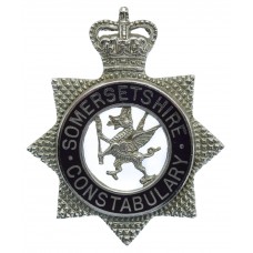 Somersetshire Constabulary Senior Officer's Enamelled Cap Badge - Queen's Crown