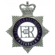 Sheffield & Rotherham Constabulary Senior Officer's Enamelled Cap Badge - Queen's Crown