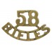 Indian Army 58th Vaughan's Rifles (58/RIFLES) Cast Shoulder Title