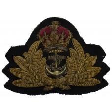 Royal Navy Officer's Bullion Cap Badge - King's Crown