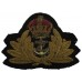 Royal Navy Officer's Bullion Cap Badge - King's Crown