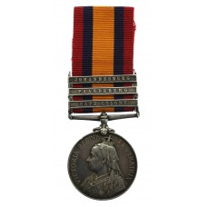 Queen's South Africa Medal (3 Clasps - Cape Colony, Paardeberg, Johannesburg) - Pte. C.W. Leak, 2nd Bn. Lincolnshire Regiment - Prisoner of War, Nitrals Nek 11/7/1900