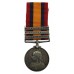 Queen's South Africa Medal (3 Clasps - Cape Colony, Paardeberg, Johannesburg) - Pte. C.W. Leak, 2nd Bn. Lincolnshire Regiment - Prisoner of War, Nitrals Nek 11/7/1900