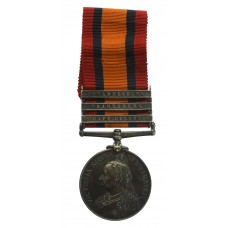 Queen's South Africa Medal (3 Clasps - Cape Colony, Paardeberg, Johannesburg) - Pte. A. White, 2nd Bn. Lincolnshire Regiment