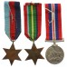 WW2 Japanese Prisoner of War Casualty Medal Group of Three - Pte. A.W. Clark, 4th Bn. Suffolk Regiment