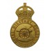 Royal Military Academy Woolwich Officer Cadet Gilt Cap Badge - King's Crown