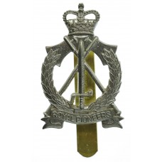 Royal Pioneers White Metal Cap Badge - Queen's Crown