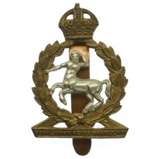 Royal Army Veterinary Corps (R.A.V.C.) Bi-Metal Cap Badge - King's Crown