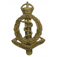 Royal Army Medical Corps (R.A.M.C.) Brass Cap Badge - King's Crown