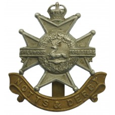 Notts & Derby Regiment (Sherwood Foresters) Cap Badge - King's Crown