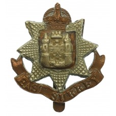 East Surrey Regiment Cap Badge - King's Crown