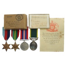 WW2 Japanese Prisoner of War Territorial Efficiency Medal Group of Four - Lieut. R. Smith, Royal Army Ordnance Corps