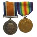 WW1 British War & Victory Medal Pair - Sjt. W. Wilkinson, Lincolnshire Regiment - Wounded