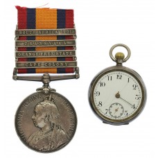 Queen's South Africa Medal (4 Clasps - Cape Colony, Orange Free State, Transvaal, South Africa 1901) - Pte. T. McCall, 2nd Bn. Lincolnshire Regiment