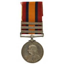 Queen's South Africa Medal (3 Clasps - Cape Colony, Paardeberg, Transvaal) - Pte. A. Laws, 2nd Bn. Lincolnshire Regiment (7th Mounted Infantry) - Wounded 18/5/1901 (Lambrechtfontein)