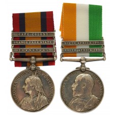 Queen's South Africa Medal (Clasps - Transvaal, Orange Free State, Cape Colony) & King's South Africa Medal (Clasps - South Africa 1901, South Africa 1902) Pair - Pte. H.L. Pike, 2nd Bn. Lincolnshire Regiment & South African Constabulary