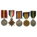QSA (5 Clasps), WW1 1914-15 Star, British War Medal, Victory Medal & TFEM Medal Group of Five - Sgt. J. Brown, Lincolnshire Regiment