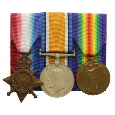 WW1 1915-15 Star Medal Trio - Pte. C. Quaile, 18th (3rd City Pals) Bn. Manchester Regiment - Wounded