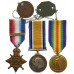 WW1 1914 Star Medal Trio with Dog Tags - Pte. J. Bush, 16th Lancers