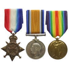 WW1 1914-15 Star Medal Trio - Pte. H.A. Ashby, Worcestershire Reg