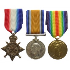 WW1 1914-15 Star Medal Trio - Pte. H.A. Ashby, Worcestershire Regiment