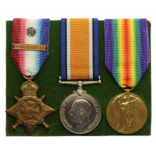 WW1 1914 Mons Star and Bar Medal Trio - Pte. W. Green, 3rd Hussars