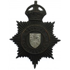 Gwynedd Constabulary Night Helmet Plate - King's Crown (Missing One Lug)