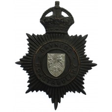 Gwynedd Constabulary Night Helmet Plate - King's Crown (Missing One Lug)