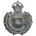 Peterborough Borough Police Wreath Helmet Plate - King's Crown