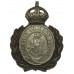 Barnsley Borough Police Wreath Helmet Plate - King's Crown