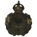 Barnsley Borough Police Wreath Helmet Plate - King's Crown