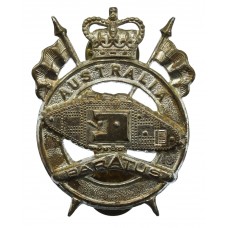 Australian Army 1st Armoured Regiment Cap Badge - Queen's Crown