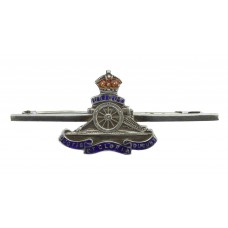 Royal Artillery Sterling Silver & Enamel Sweetheart Brooch/Tie Pin - King's Crown