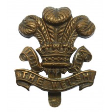 Welsh Regiment WW1 All Brass Economy Cap Badge