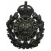 Dudley Borough Police Black Wreath Helmet Plate - King's Crown