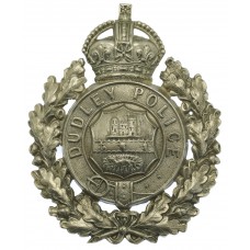 Dudley Borough Police White Metal Helmet Plate - King's Crown