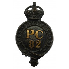 Bedfordshire Constabulary Constables Helmet Plate - King's Crown