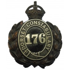 Dorset Constabulary Wreath Helmet Plate - King's Crown