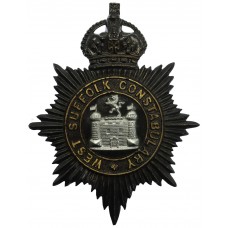 West Suffolk Constabulary Night Helmet Plate - King's Crown