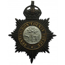 Huntingdon County Police (Huntingdonshire County Constabulary) Helmet Plate - King's Crown