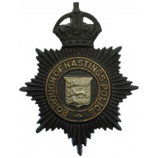 Hastings Borough Police Night Helmet Plate - King's Crown