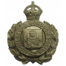 Guildford Borough Police Wreath Helmet Plate - King's Crown