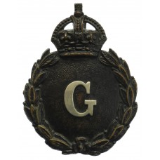 Gloucestershire Constabulary Black Wreath Helmet Plate - King's Crown