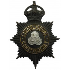 Lincolnshire Constabulary Night Helmet Plate - King's Crown