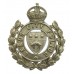 Leeds City Police White Metal Wreath Cap Badge - King's Crown