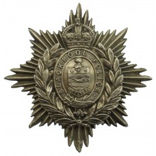 Blackpool Police White Metal Helmet Plate - King's Crown