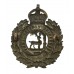 Berkshire Constabulary White Metal Wreath Cap Badge - King's Crown