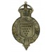 Cornwall Constabulary White Metal Helmet Plate - King's Crown