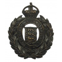 Lancashire Constabulary Black Wreath Helmet Plate - King's Crown